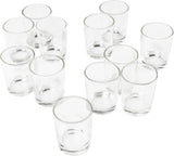 Clear Shot Glass Tea Light Votive Candle Holder - 6.5cm High - Wedding Dinner Party Decoration Homeware