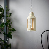 Cream Metal Lantern 21cm - Indoor Outdoor Decor - Wedding Party - Homeware