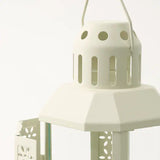 Cream Metal Lantern 21cm - Indoor Outdoor Decor - Wedding Party - Homeware