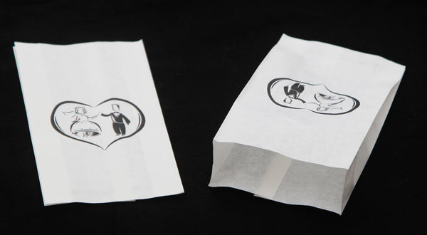50 Pack White Cake Bag Birthday Wedding Party Christening Lolly Cake Bags Dancing Bride n Groom - Free Post