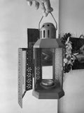 Dark Grey Metal Lantern 21cm - Outdoor Decor - Home Party Decor