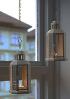 Dark Grey Metal Lantern 21cm - Outdoor Decor - Home Party Decor