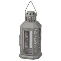 Dark Grey Metal Lantern 21cm - Outdoor Decor - Home Party Decor
