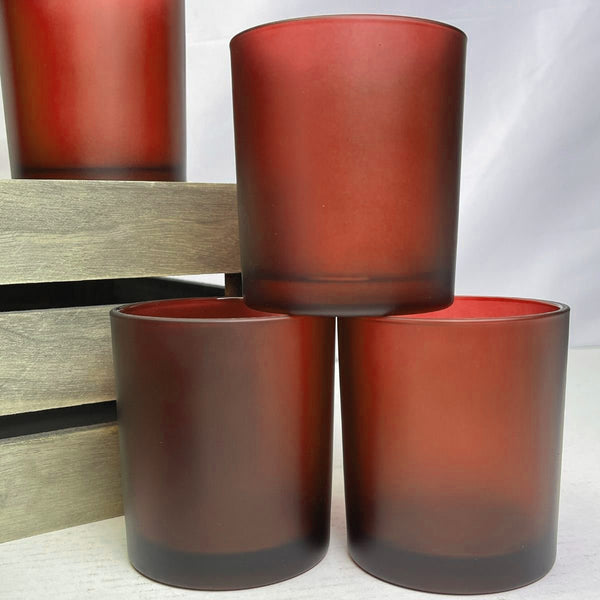 Chocolate Brown Frosted Glass Tea Light Shot Glass Candle Holder - 6.5cm tall