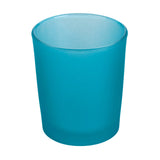 Frosted Turquoise Shot Glass Tealight Votive  Candle Holder - 6.5cm Tall