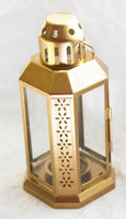 Gold Metal Lantern 21cm - Outdoor Indoor Decor - Home Xmas Party Decor