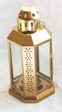 Gold Metal Lantern 21cm - Outdoor Indoor Decor - Home Xmas Party Decor