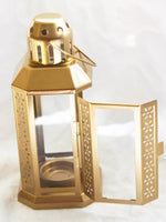 Gold Metal Lantern 21cm - Outdoor Indoor Decor - Home Xmas Party Decor