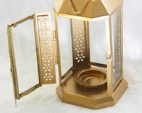 Gold Metal Lantern 21cm - Outdoor Indoor Decor - Home Xmas Party Decor