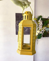 Gold Metal Lantern 21cm - Outdoor Indoor Decor - Home Xmas Party Decor