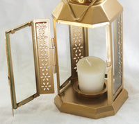 Gold Metal Lantern 21cm - Outdoor Indoor Decor - Home Xmas Party Decor
