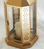 Gold Metal Lantern 21cm - Outdoor Indoor Decor - Home Xmas Party Decor