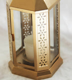 Gold Metal Lantern 21cm - Outdoor Indoor Decor - Home Xmas Party Decor
