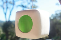 Hanging Candle Holder- Cube - Outdoor/Indoor - Green n White - Outdoor garden decor