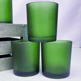 Green Frosted Glass Tea Light Holder - Small 6.5cm - Green Eco Garden Theme Party Event