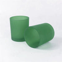 Green Frosted Glass Tea Light Holder - Small 6.5cm - Green Eco Garden Theme Party Event