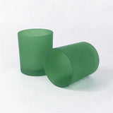 Green Frosted Glass Tea Light Holder - Small 6.5cm - Green Eco Garden Theme Party Event