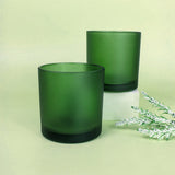 Green Frosted Glass Tea Light Holder - Small 6.5cm - Green Eco Garden Theme Party Event