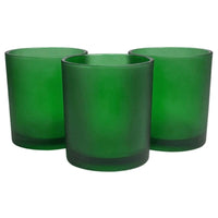 Green Frosted Glass Tea Light Holder - Small 6.5cm - Green Eco Garden Theme Party Event