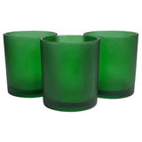 Green Frosted Glass Tea Light Holder - Small 6.5cm - Green Eco Garden Theme Party Event