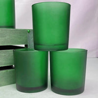 Green Frosted Glass Tea Light Holder - Small 6.5cm - Green Eco Garden Theme Party Event