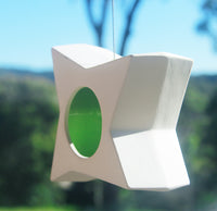 Hanging Candle Holder- Star - Outdoor/Indoor - Green n White - Outdoor garden decor