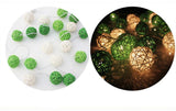 Green n White Rattan Ball Decorative Party Wedding LED Lights Decor - 10 metre long with 100 bulb/balls Xmas decorations