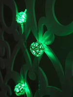 Green Natural Cane Wicker Rattan Ball Style -2m Long Battery Powered fairy lights xmas party event table centrepiece decor
