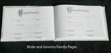 Wedding Guest Book White Hardcover Register Anniversary Birthday Elegant Matching Silver Pen and Pen Stand