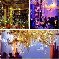 10cm Hanging Clear Glass Candle Holder- Ball - Outdoor or Indoor