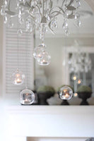 12cm Hanging Clear Glass Candle Holder- Ball - Outdoor or Indoor Event Decoration