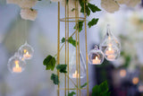 12cm Hanging Clear Glass Candle Holder- Ball - Outdoor or Indoor Event Decoration