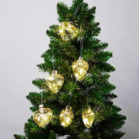 8cm Heart Glass Memory Bauble With LED Lights - Table Xmas Wedding Valentines Loved One Centrepiece decoration - Add your personal touch