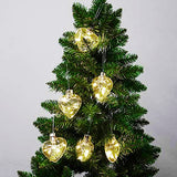 8cm Heart Glass Memory Bauble With LED Lights - Table Xmas Wedding Valentines Loved One Centrepiece decoration - Add your personal touch