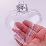 8cm Heart Glass Memory Bauble With LED Lights - Table Xmas Wedding Valentines Loved One Centrepiece decoration - Add your personal touch