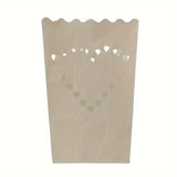 Large Heart of Hearts White Lantern Candle Paper Bags - Garden Wedding Decoration - 10 Pack
