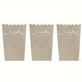 Large Heart of Hearts White Lantern Candle Paper Bags - Garden Wedding Decoration - 10 Pack