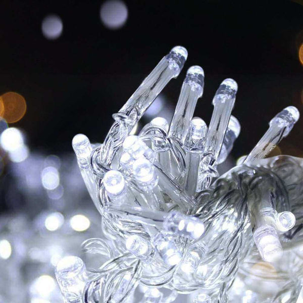 5 Metre 50 Bulb Battery LED Lights - Plain String no decorations - Arctic Cool White Bulb