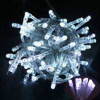5 Metre 50 Bulb Battery LED Lights - Plain String no decorations - Arctic Cool White Bulb