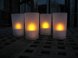 LED Candle - White Body Amber Flame - Battery Operated On/Off Switch