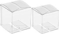 Clear Plastic 6cm Square Cube Gift Box - Wedding Bomboniere Box
