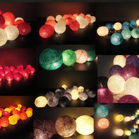 Multi Coloured Cotton Ball Mix, 5cm Balls - 5 metre Long Battery Powered Wire String -   birthday xmas party event night lights