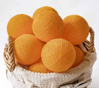 Orange Cotton Ball - 5cm Balls - 5 metre Long Battery Powered Wire String -   birthday xmas party event night lights