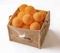 Orange Cotton Ball 5cm - Mains Power- 5m with 30 LED Bulb fairy light string Bedroom Night Light Decor Party