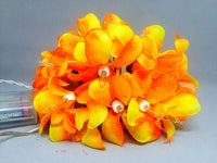 Orange Tropical Frangipani String Lights - LED Battery Power fairy lights - 5 Metre long - floral party decor gift