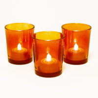 Orange Shot Glass Tealight Votive  Candle Holder - 6.5cm High - Party Decoration Homeware