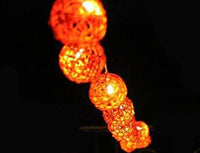 Orange Cane Wicker Rattan Ball Style - 5m Long Battery Powered fairy lights xmas birthday party event table centrepiece decoration