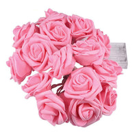 Pink roses table decoration or centrepiece - battery powered string fairy lights - 2 metre long