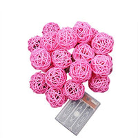 Pink Rattan Ball Decorative Party Wedding LED Lights Decor - 10 metre long with 100 bulb/balls Xmas decorations