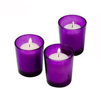 Purple Violet Glass Holder for Votive or TeaLight Candle 6.5cm High - Party Table Event Decoration